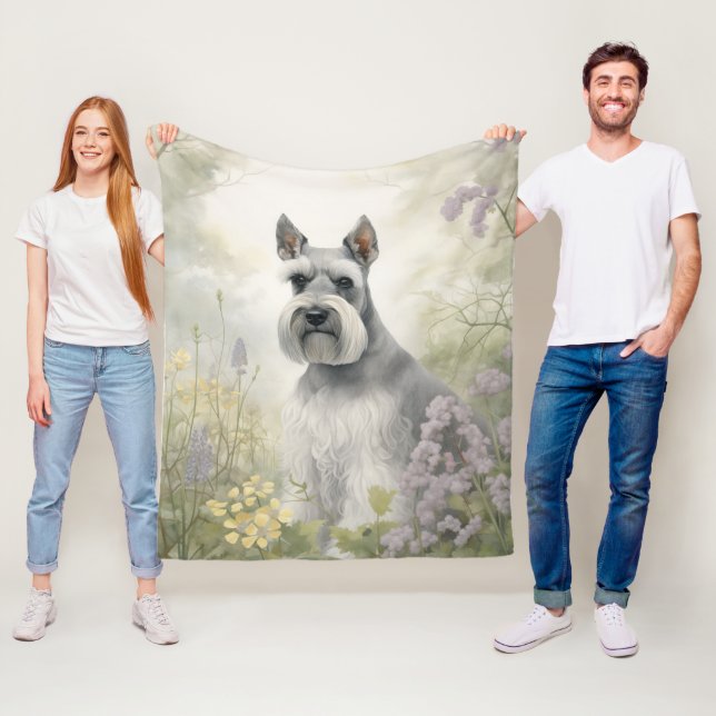 Beautiful Schnauzer – Smart & Spirited Fleece Blanket (In Situ)