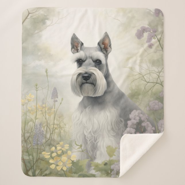 Beautiful Schnauzer – Smart & Spirited Sherpa Blanket (Front)