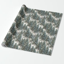 Beautiful Scotch Pine Tree Festive Wrapping Paper