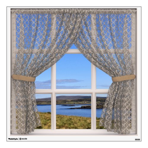 Beautiful Scotland View from a Square Window Wall Sticker