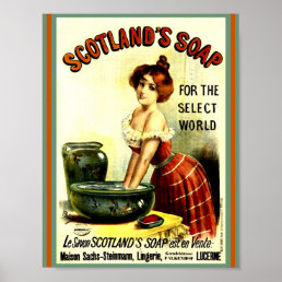Beautiful Scotland&#39;s Soap Vintage Lady 1893 copy Poster
