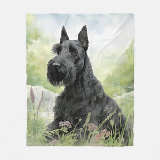 Beautiful Scottie – Loyal & Confident Fleece Blanket (Front)