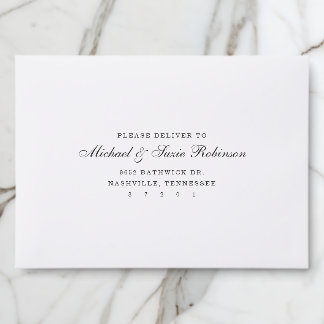 Beautiful Script Back Addressed Envelopes