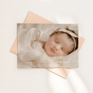 Beautiful Script Baptism Foil Invitation