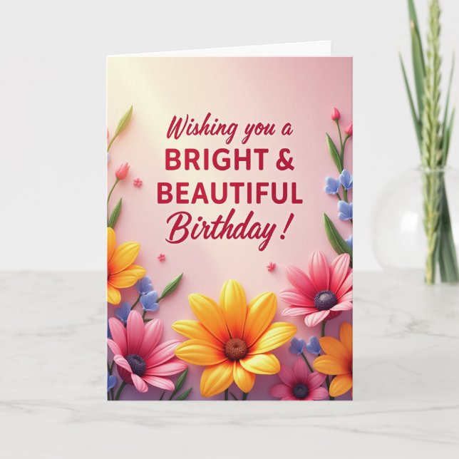 Beautiful Script Birthday Card (Front)