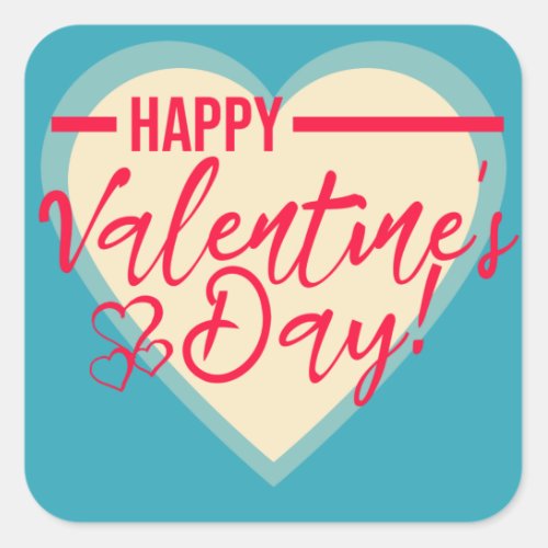 Beautiful Script Happy Valentines Day Square Sticker