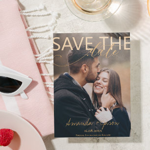 Beautiful Script Photo Wedding Save The Date