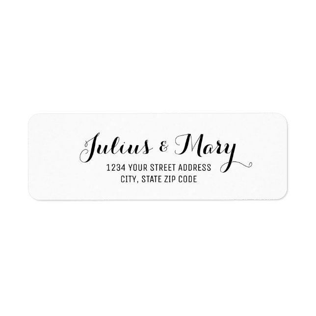 Beautiful Script Return Address Labels (Front)