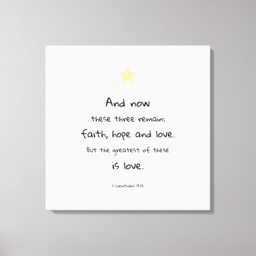 Beautiful Scripture Bible Quote 1 Corinthians Canvas Print