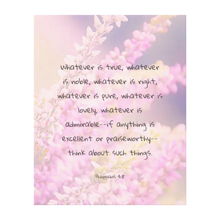 Beautiful Scripture Bible Verse Quote With Flowers Canvas Print Zazzle Com