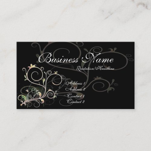 Beautiful Scrollwork Vines D1 - Business Cards