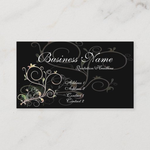 Customizable Beautiful Scrollwork Vines D1 - Business Cards