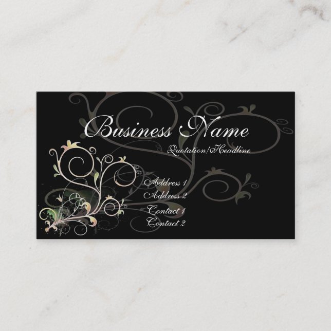 Beautiful Scrollwork Vines D1 - Business Cards (Front)