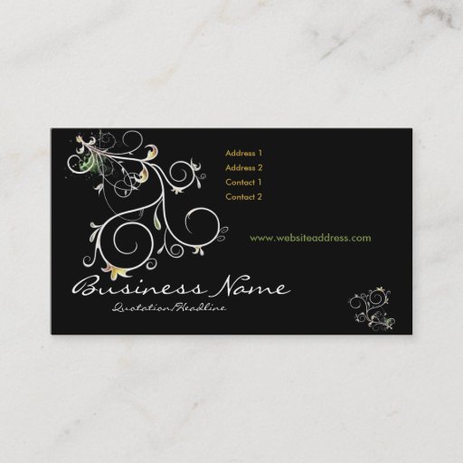 Customizable Beautiful Scrollwork Vines D2 - Business Cards