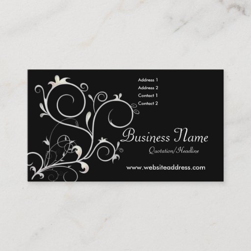 Customizable Beautiful Scrollwork Vines D3 - Business Cards