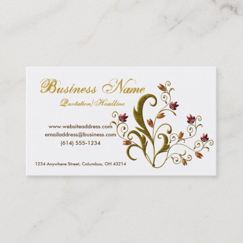 Beautiful Scrollwork Vines D5 - Business Cards