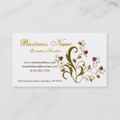 Customizable Beautiful Scrollwork Vines D5 - Business Cards