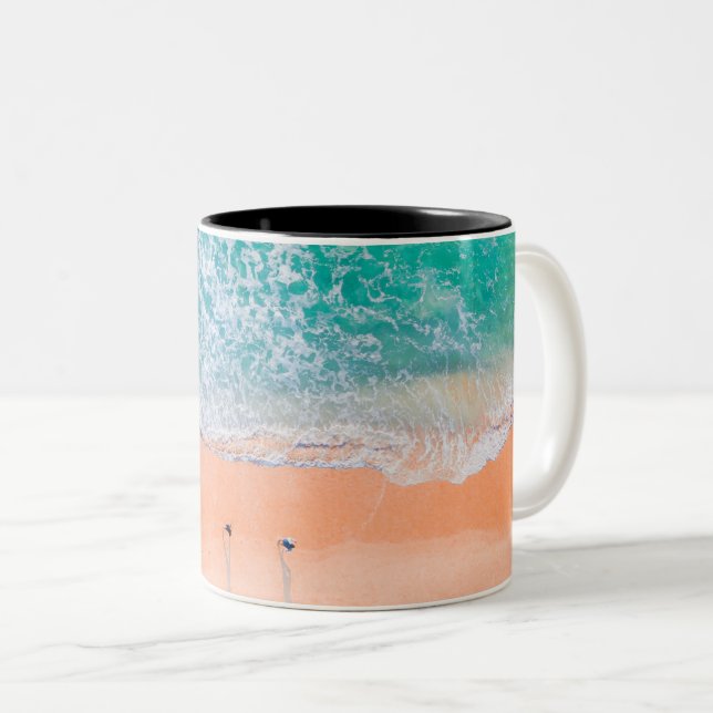 Beautiful Sea Beach Two-Tone Coffee Mug (Front Right)