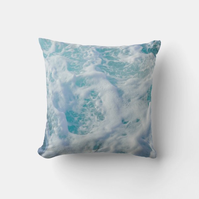 beautiful sea ​​foam throw pillow (Front)