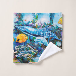 Beautiful Sea Life Near Reef Bath Towel Set