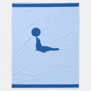Beautiful Sea Lion and Ball Fleece Blanket