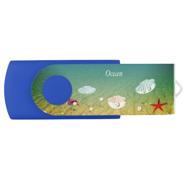 Beautiful sea shells & pearls flash drive (Front)