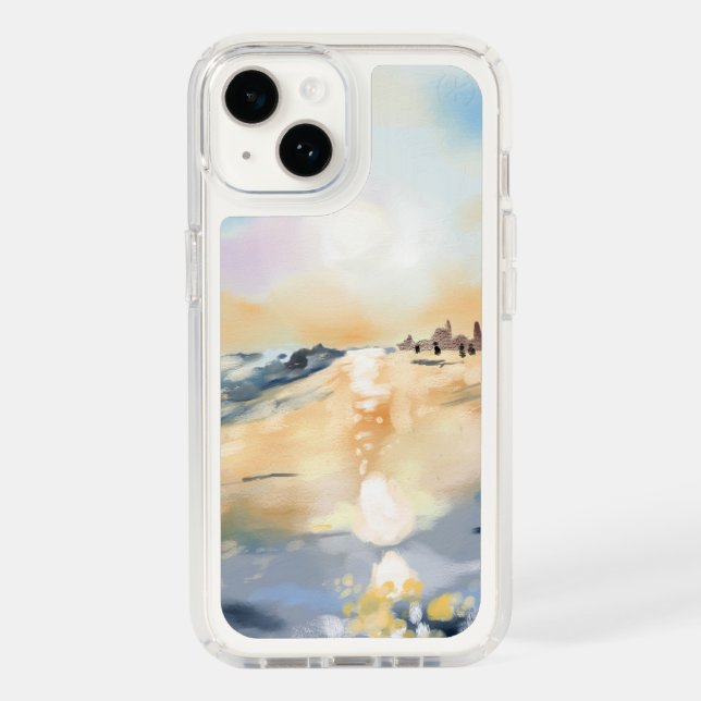 Beautiful sea side in oil painting speck iPhone case (Front)