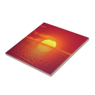 Beautiful Sea Sunset Ceramic Tile