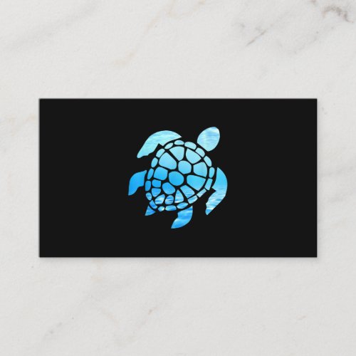 Beautiful Sea Turtle Silhouette Seen From Undersea Business Card