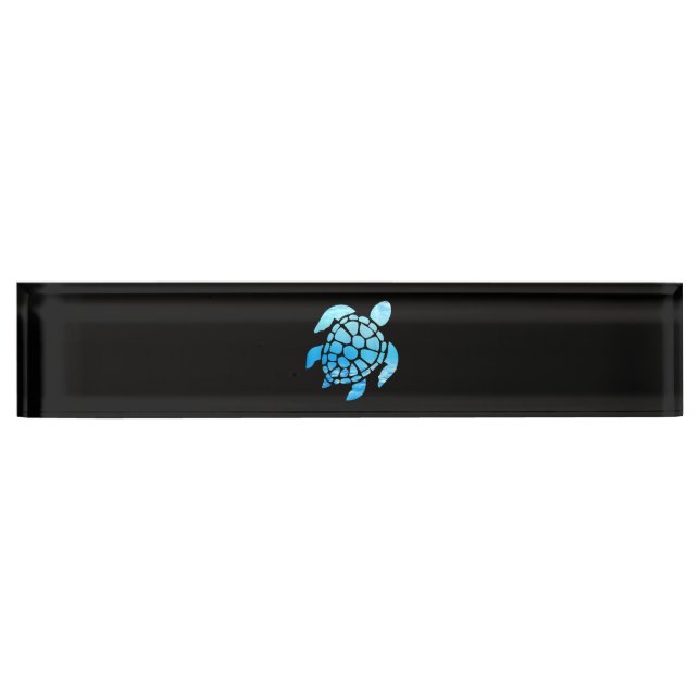 Beautiful Sea Turtle Silhouette Seen From Undersea Desk Name Plate (Front)
