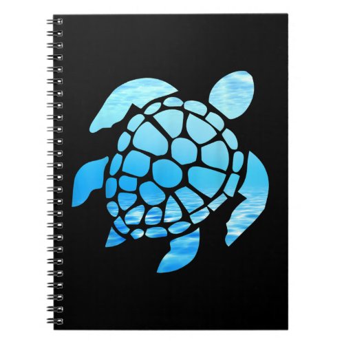 Beautiful Sea Turtle Silhouette Seen From Undersea Notebook