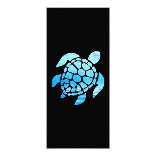 Beautiful Sea Turtle Silhouette Seen From Undersea Rack Card