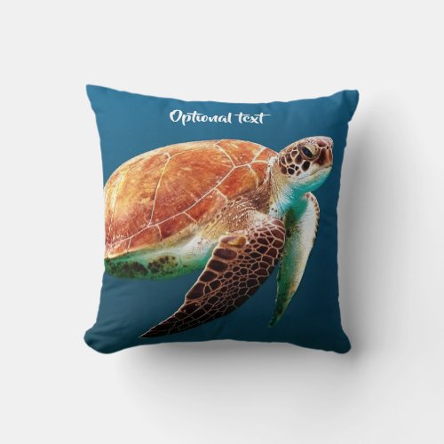 Beautiful Sea Turtle Swimming Throw Pillow