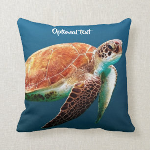 Beautiful Sea Turtle Swimming Throw Pillow