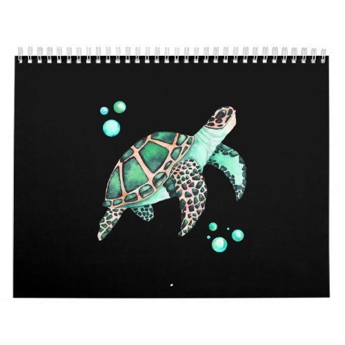 Beautiful Sea Turtle Watercolor Calendar