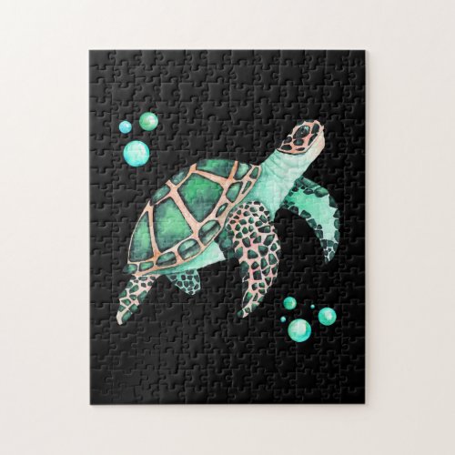 Beautiful Sea Turtle Watercolor Jigsaw Puzzle