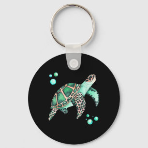 Beautiful Sea Turtle Watercolor Keychain