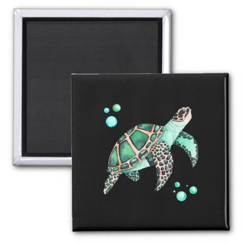 Beautiful Sea Turtle Watercolor Magnet