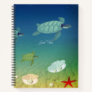 Beautiful Sea Turtles and Sea Shells Notebook
