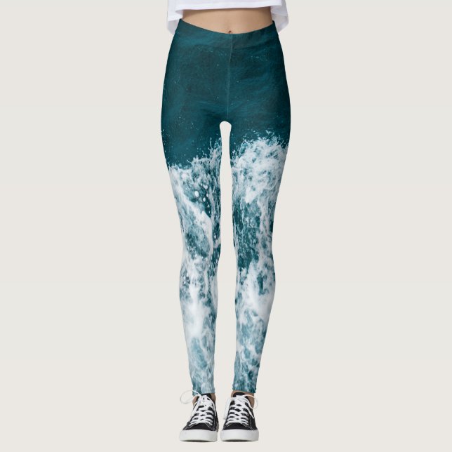 Beautiful Sea Waves Leggings (Front)