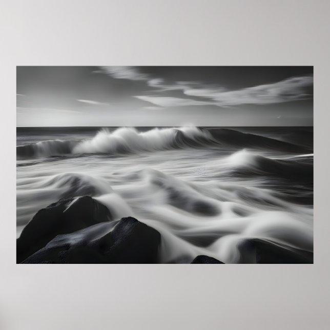 Beautiful sea waves poster (Front)