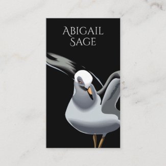 Beautiful Seagull on Black Beach Business Card