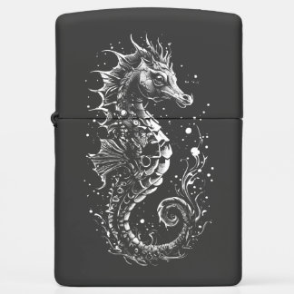 Beautiful seahorse tattoo with intricate details zippo lighter