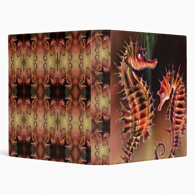 Beautiful Seahorses 3 Ring Binder (Background)