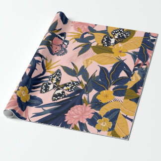 Beautiful seamless artistic sweet tropical pattern wrapping paper