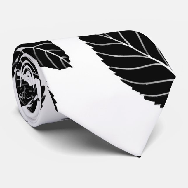 Beautiful seamless black and white monochrome patt neck tie (Rolled)