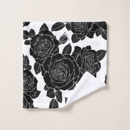 Beautiful seamless black and white monochrome patt wash cloth