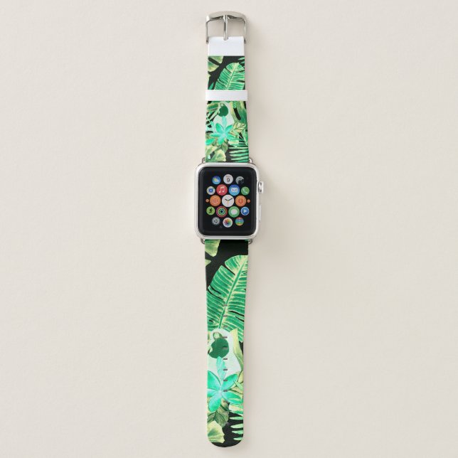 Beautiful seamless floral summer pattern backgroun apple watch band (Front)