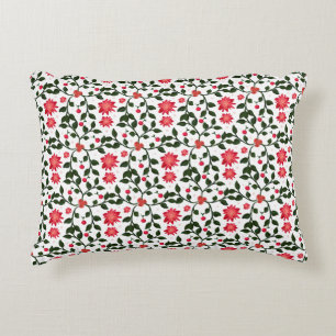 Beautiful seamless floral vine cherry pattern accent pillow