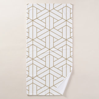 Beautiful Seamless pattern japanese shoji kumiko,  Bath Towel